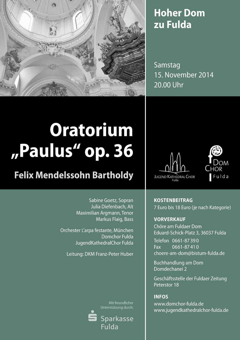 Bistum Fulda Mendelssohns „Paulus“ wird von den Chören am Fuldaer Dom aufgeführt