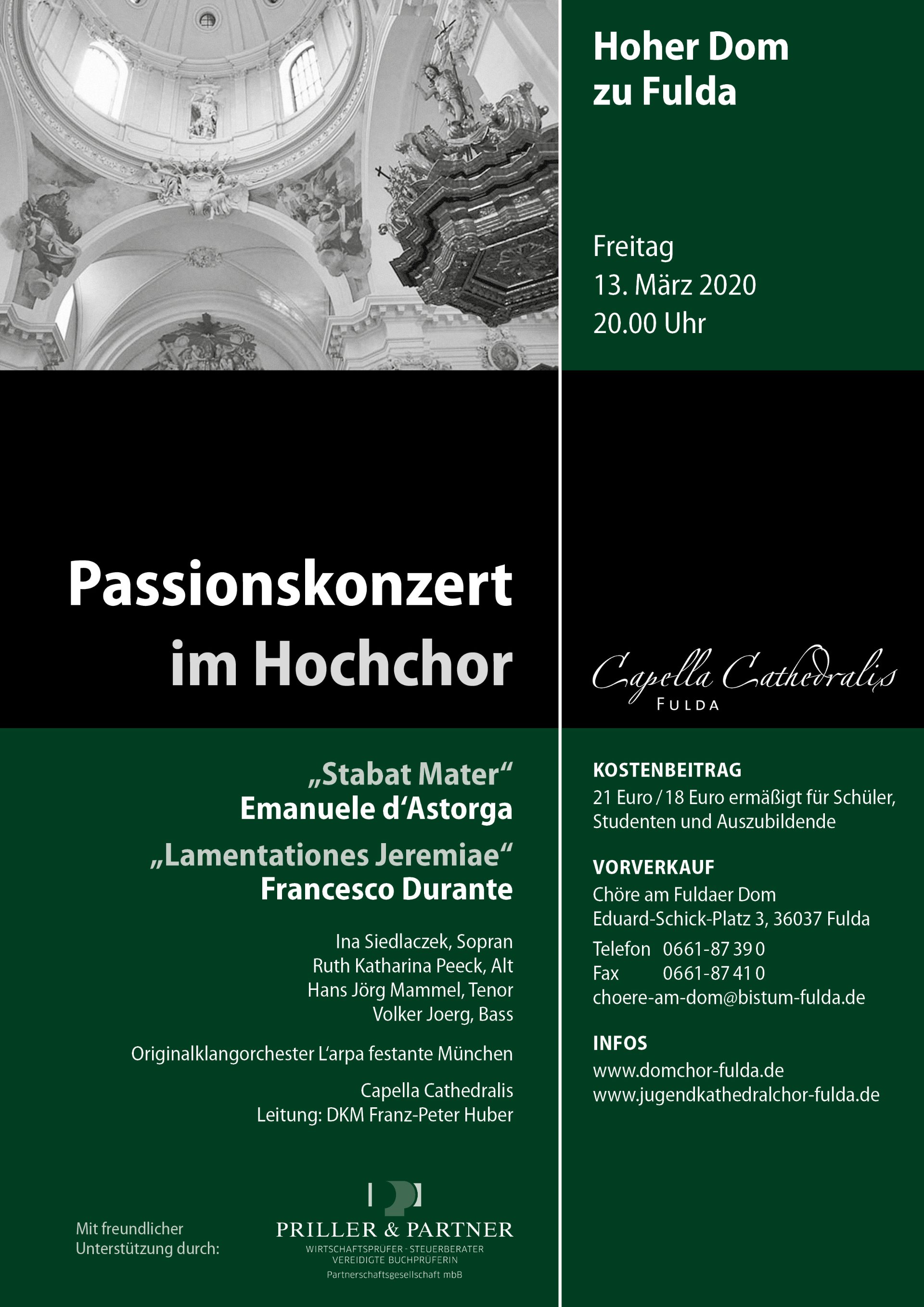 Bistum Fulda Passionskonzert im Hauptschiff des Fuldaer Domes