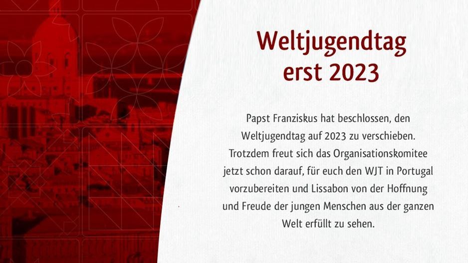 Weltjugendtag in Lissabon erst 2023