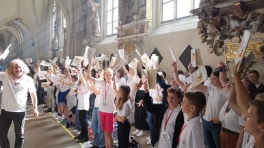 Der JugendKathedralChor Fulda hat jetzt am Jugendchorfestival des Pueri Cantores Verbands in Münster teilgenommen. Foto: Bistum Fulda / Chöre am Dom