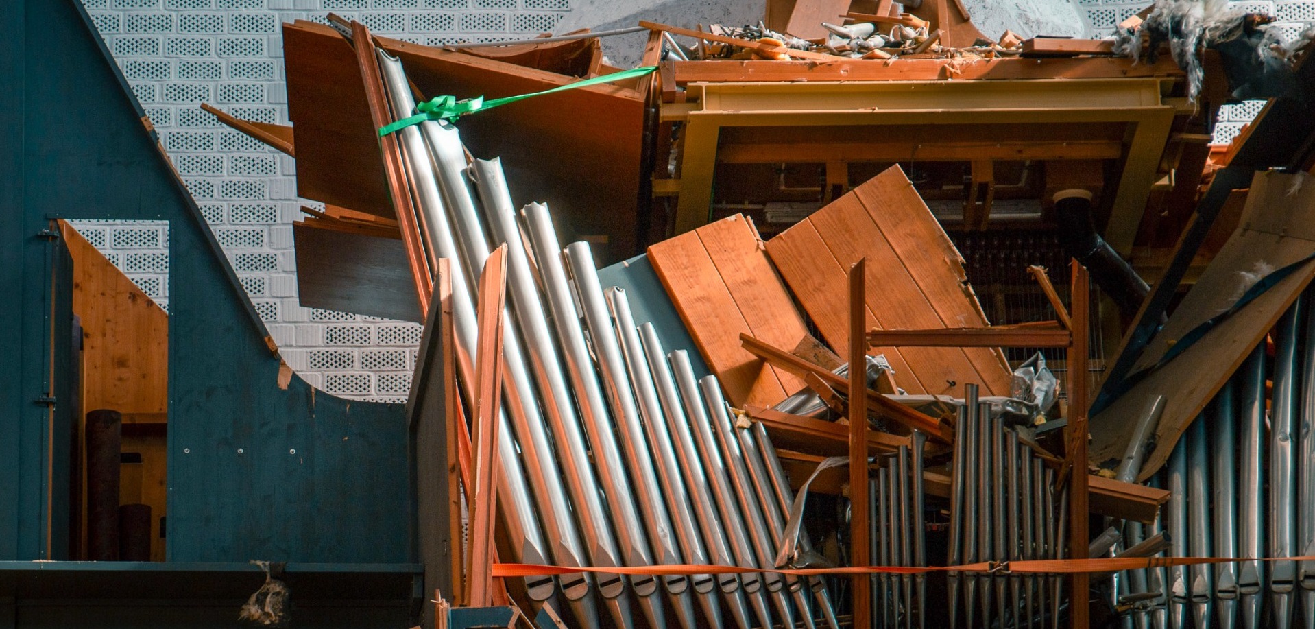 Die Orgel der Elisabethkirche wurde beim Einsturz des Daches zerstört.