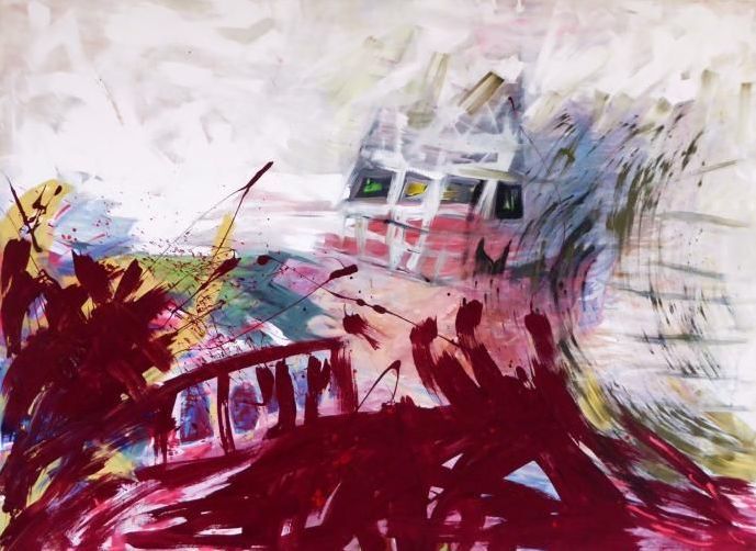 Land unter, 2014, Acryl auf Leinwand von Sonja Krause